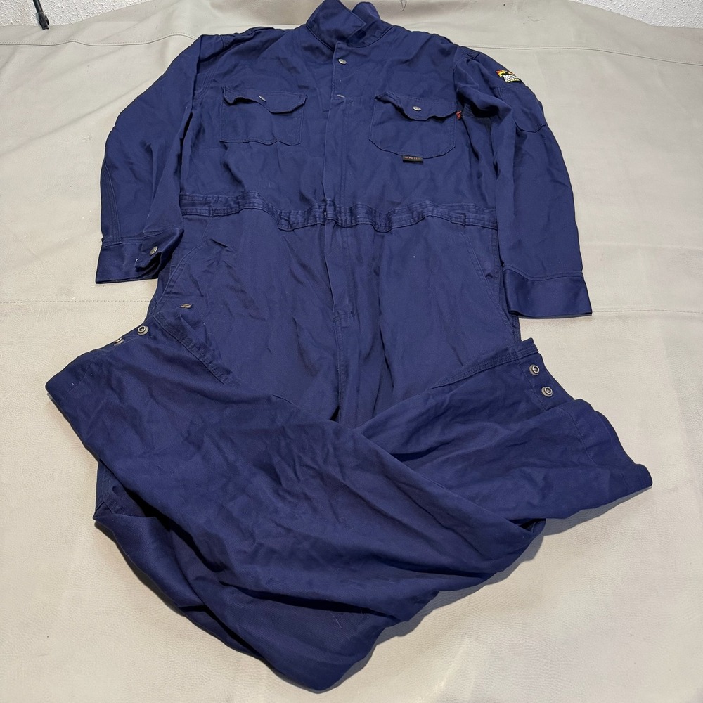 MCR Safety FR Gear Navy Flame Fire Resistant Coverall 42 Tall HRC 2 NFPA-6707